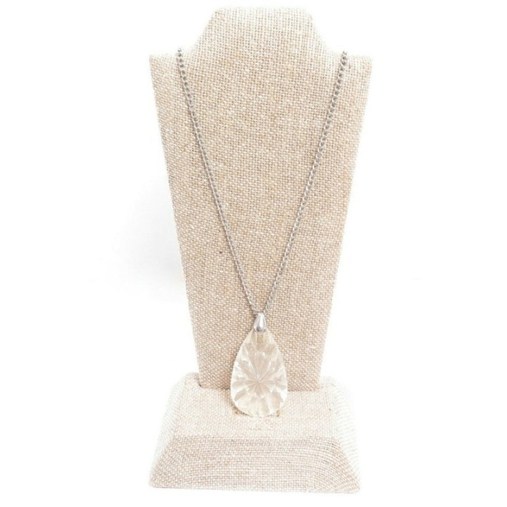 VINTAGE FACETED CRYSTAL PENDANT NECKLACE